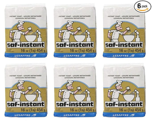 LeSaffre Saf-Instant Yeast, Gold, 1 Pound, 6 Pack