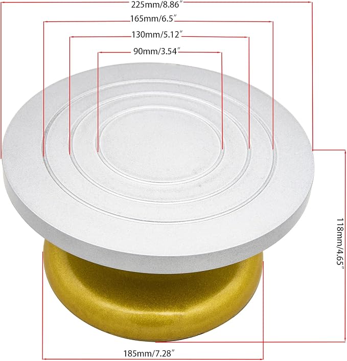 8.6" Pottery Sculpting Wheel, Sculpture Banding Wheel Tool Plastic Steel Turntable Cake Turntable Decorating Table Pottery Art Turntable DIY Baking Cake Cream Decorating Pottery Turntable