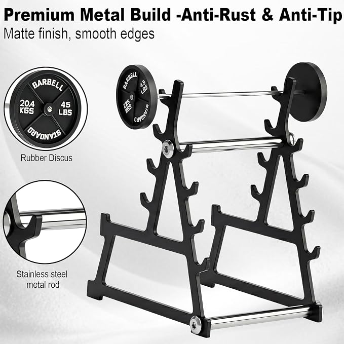 Metal Squat Rack Pen Holder with 8 Slots – Mini Barbell & Weight Blocks, Funny Desk Decor for Men Women, Cool Office Desk Accessories, Unique Pen Holder Gift for Gym Lovers Fitness Enthusiasts (Black)