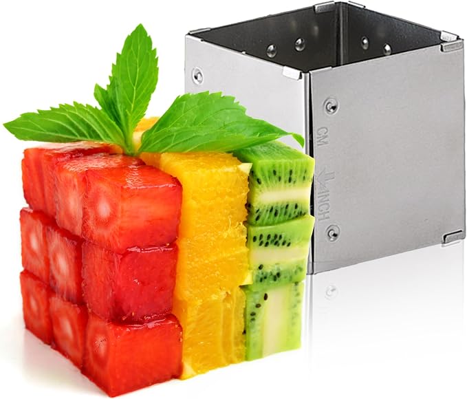 HIC Kitchen Adjustable Square-to-Rectangle Food Ring, Makes 10 Configurations, Stainless Steel