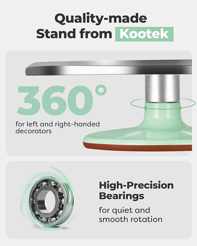 Kootek Aluminium Alloy Revolving Cake Stand 12 Inch Rotating Cake Turntable for Cake, Cupcake Decorating Supplies for Mother's Day