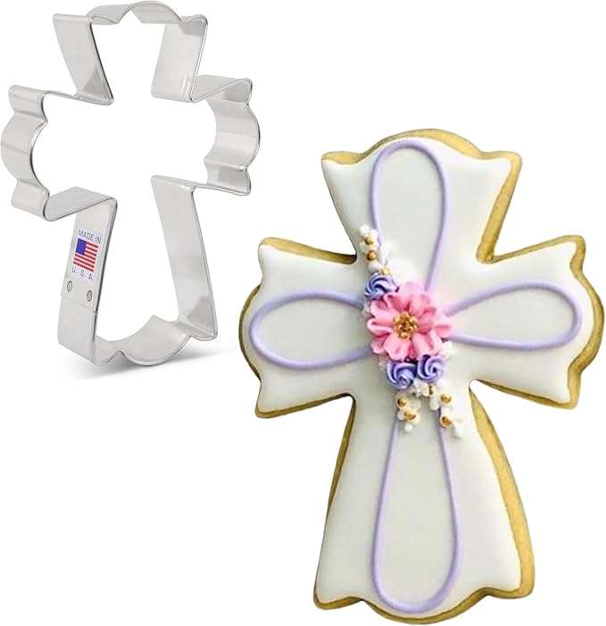 Ann Clark Cookie Cutters Large Fancy Cross Cookie Cutter, 4.5" Made in USA