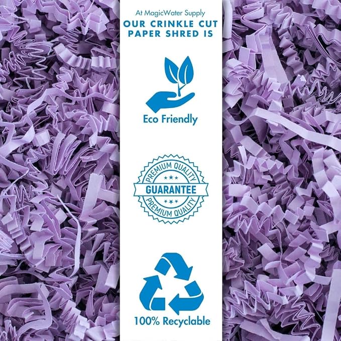 MagicWater Crinkle Cut Paper for Gift Baskets - 2LB - Lavender - Perfect for Shredded Paper Filler, Basket Filler, Gift Boxes, Bridesmaid Gifts, Christmas Stuffers & More – Ideal for All Occasions
