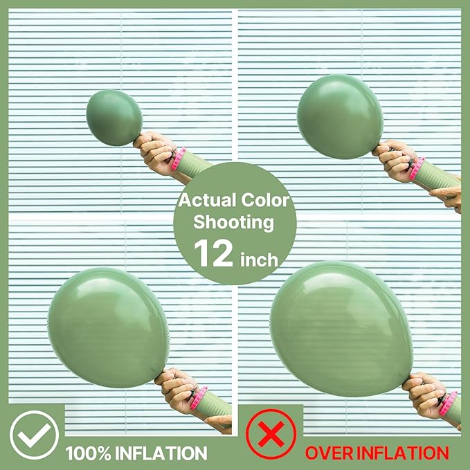 PartyWoo Sage Green Balloon Arch Kit Garland 140pcs Different Sizes of 18 12 10 5 Inch Olive Dusty Boho Green White Gold Confetti Balloons for Baby Shower Graduation Birthday Party Decorations