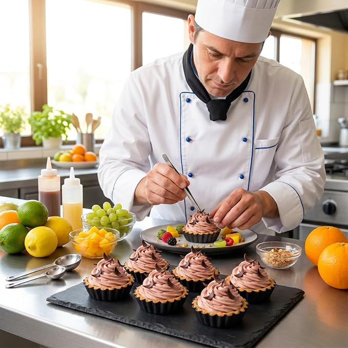 20Pcs 3 Inch Mini Tart Pan, Black Carbon Steel Egg Tart Molds with Removable Bottom Round Non-stick Deep Quiche Pan, Heavy Duty Fluted Side for Pies, Egg Tarts Mold for Baking, Mousse Cakes