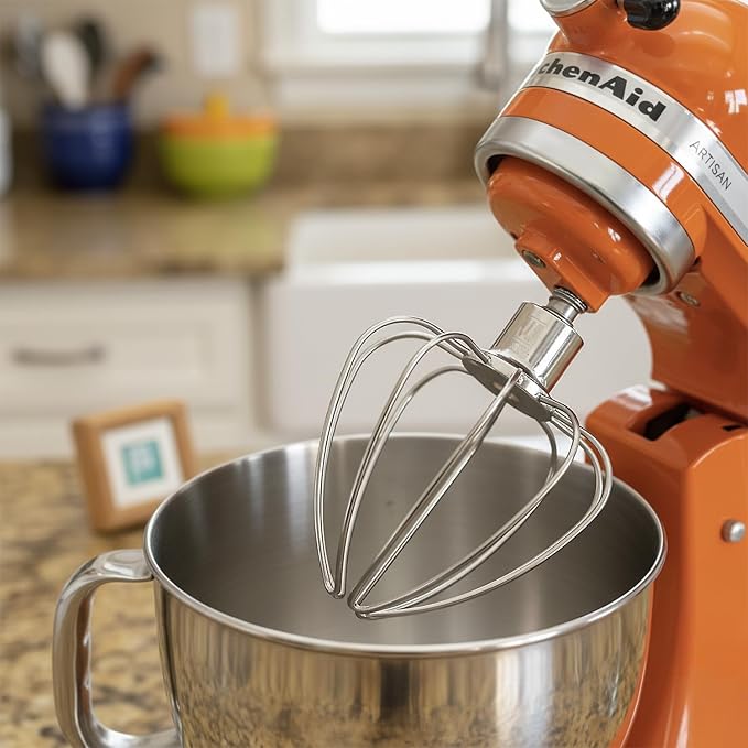Wire Whisk Stainless Steel Replacement for KitchenAid 4.5-5 Qt. Tilt-Head Stand Mixer for Egg Heavy Cream Beater Stirrer, Flour Cake Balloon