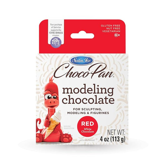 Satin Ice ChocoPan Red Modeling Chocolate (4 Ounce) For Cake Decorating