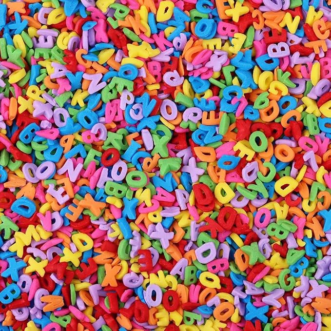 Bayep Rainbow Sprinkles for Cake Decorating Alphabet Bulk Sprinkles for Ice Cream, Cookies, Baking, Cupcake Topper Colorful Sprinkles Perfect for Birthday Party Christmas Holiday Supplies 3.52 Ounce