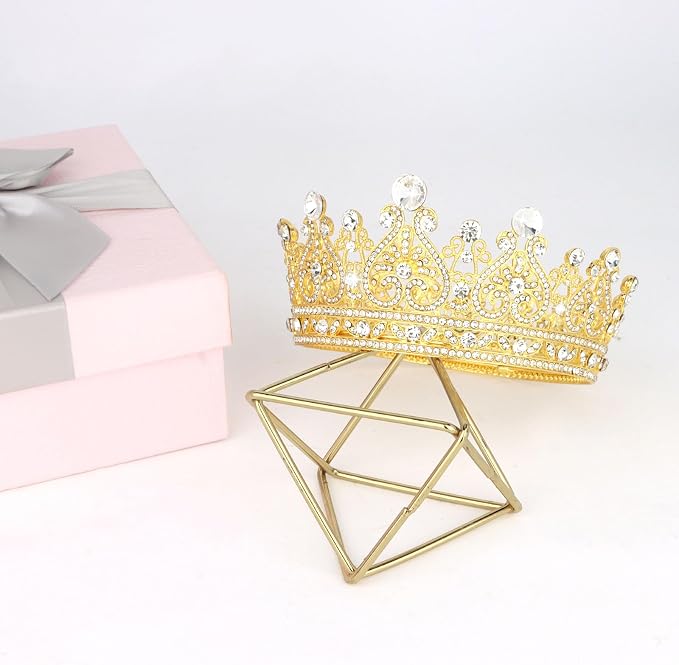 Gold Crown Cake Topper for Wedding Birthday Baby Shower Party Favors