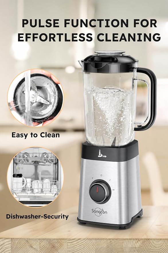 Sangcon Blenders for Kitchen - Smoothie Blender - Personal Blender for Shakes and Smoothies, Grinding & more, 54 oz Jar & 18 oz Cup with To-Go Lid