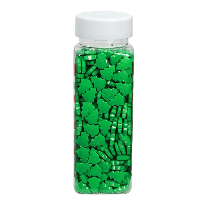 Green Tree Candy Sprinkles 4.4 oz, Christmas Sprinkles For Cake Decorating, Baking, Ice Cream & More, The Hampton Candy Company