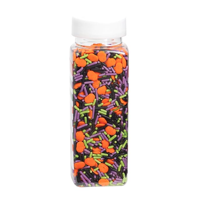 Pumpkins & Green, Purple and Black Sprinkles Mix 4.4 oz, Halloween Sprinkles For Cake Decorating, Baking, Ice Cream & More, The Hampton Candy Company