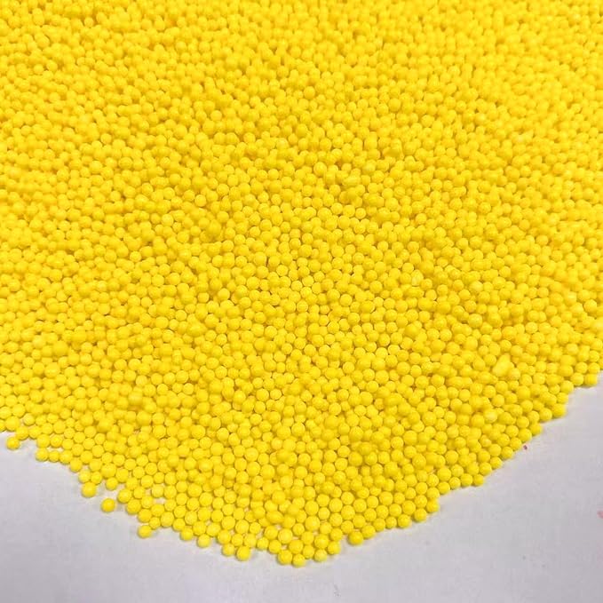 PhilaeEC Yellow Nonpareils Sprinkle 2mm Mini Peals Sprinkle Edible for Cake Decoration Cupcake Topper Cookie Baking Decorations Halloween Christmas Valentine Supplies