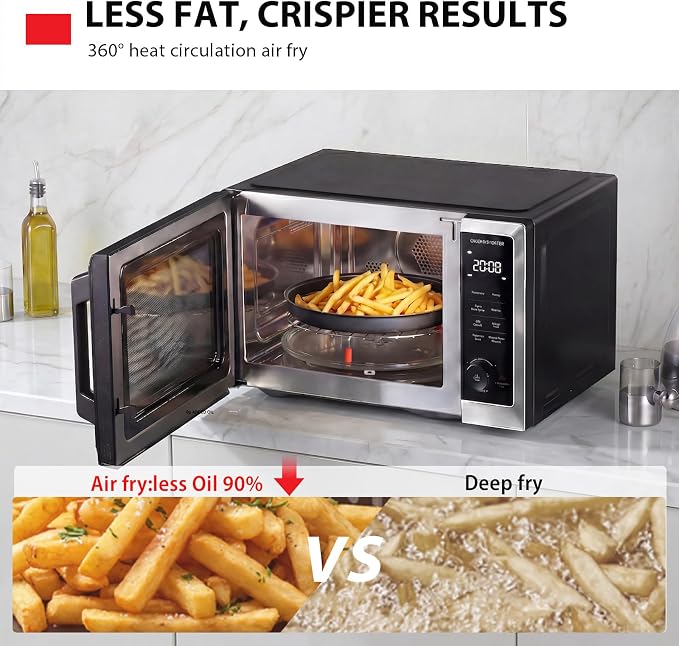 TOSHIBA Optichef Series Inverter Countertop Microwave with Air Fryer – All-in-One, Broil, Convection, Speedy Combi, Even Defrost, 11.3" Turntable, 27 Auto Menus + 47 Recipes, Stainless Steel