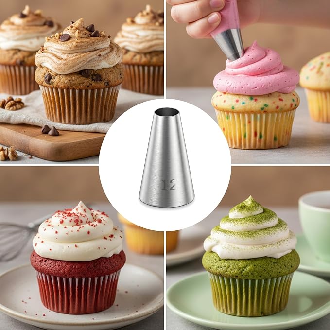 Piping Bags and Tips, 3 Pcs #12 Stainless Steel Icing Tips with 10 Bags Cupcake Piping Kit Frosting Bags and Tips for Macarons Cupcakes Cookie Pastrys Dough