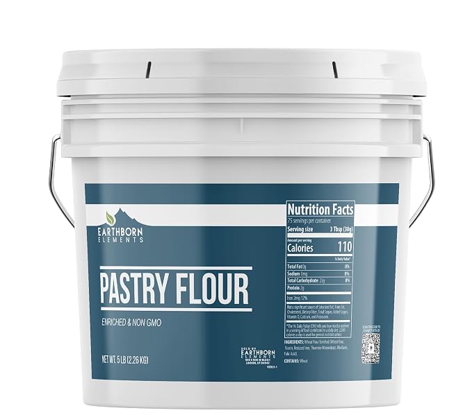 Earthborn Elements Pastry Flour 5 Pound Bucket, Baking, Always Pure
