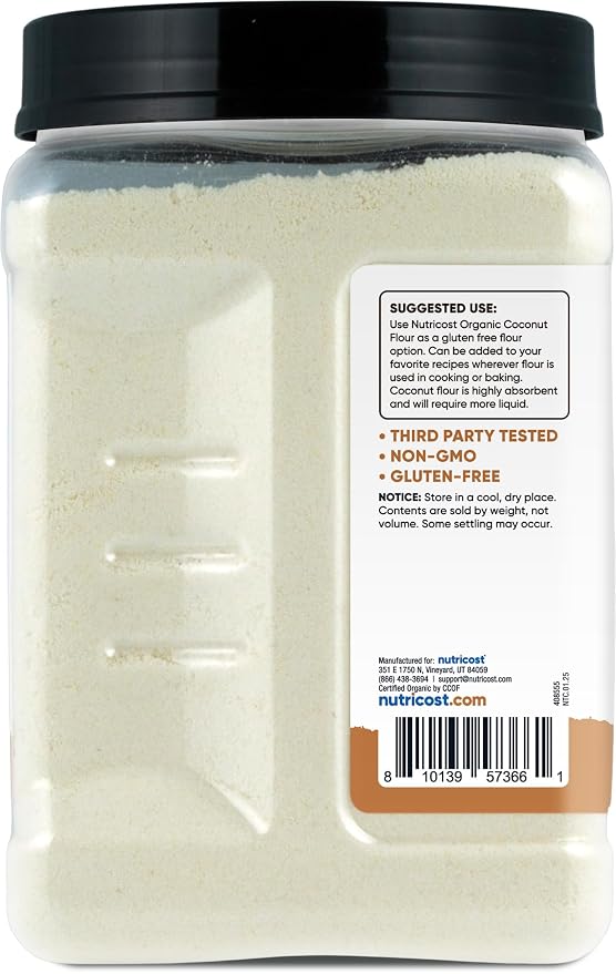 Nutricost Pantry Organic Coconut Flour (2 LB) - Gluten-Free, GMO-Free