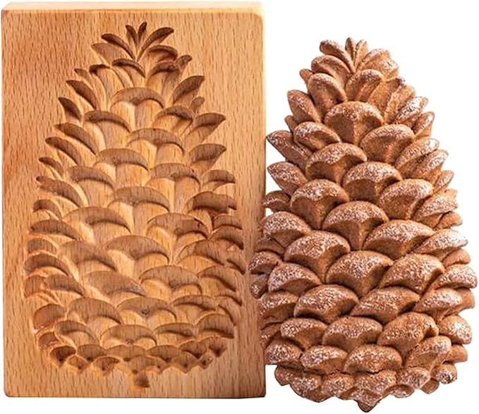 Carved Wooden Gingerbread Cookie Mold,3D Wooden Baking Mold Cookie Biscuit Press Stamp Molds,Cookie Cutter,Cookie Stamp,DIY Biscuit Stamp Mould for Halloween Thanksgiving Christmas(4PCS)