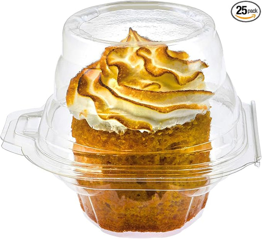 Green Direct Clear Stackable Cupcake Boxes Disposable Individual Cupcake Containers Airtight With Lid Plastic Carrier Bpa Free Cupcake - 25
