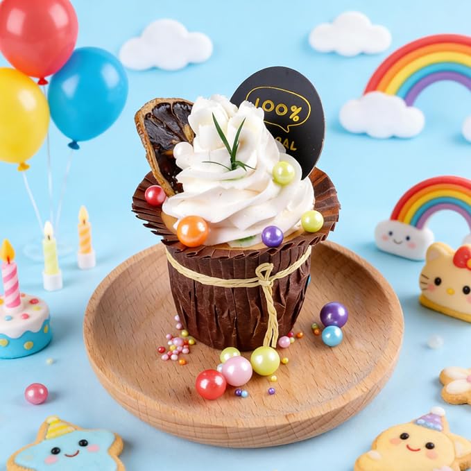 Rainbow Sprinkles for Cake Decorating, 4 Sizes130g/4.6oz Edible Rainbow Pearl Sprinkles for Cupcake, Ice Cream, Donuts, Macaron Toppings Supplies (2mm, 4mm, 7mm, 1cm)