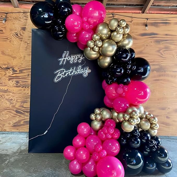 Voircoloria 90pack Black Balloons Different Size 18/12/10/5 Inch Black Balloon Garland Arch Kit for Graduation, Wedding, Birthday, New Year, Baby Shower, Anniversary, Holiday Party Decorations