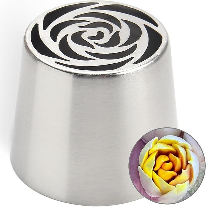 Extra Large Russian Piping Tips - Stainless Steel Flower Nozzles Set for Cake Decorating, Rose & Floral Icing Tips for Cupcakes, Cookies Professional Baking Tools (XXL, Style 42)