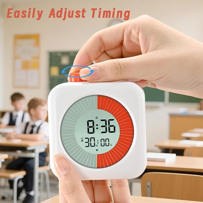 EooCoo Back to School Supplies Visual Timer 60-Minute Countdown (3-in-1) for Kids, Time Management Tool, Classroom Essential, Ideal Back-to-School Teacher Gift, Homeschool, Kitchen, ADHD Users