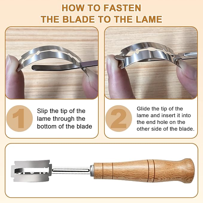 Bread Lame Sourdough Scoring Tool with Blade | Handcrafted bread lame, 5 replaceable blades & leather cover, premium sourdough baking tool for home artisan bakers