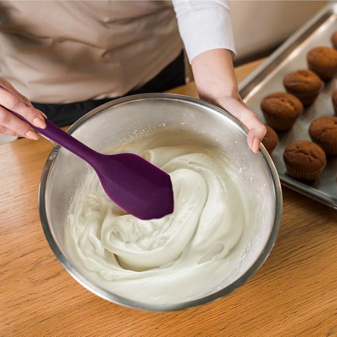 OVENTE Silicone Spatula Set of 5, Food Grade Rubber Spatula with High Heat Resistant, BPA-Free and Dishwasher Safe, Nonstick Kitchen Utensils for Baking, Cooking and Mixing, Multicolor SP12305LBGOPR