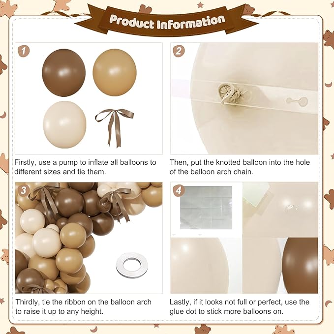 Brown Balloons Garland Arch Kit, 140Pcs Netural Nude Begie Balloons with Bows for Coquette Martini Birthday Party Decorations Bachelorette Bridal Shower Decor
