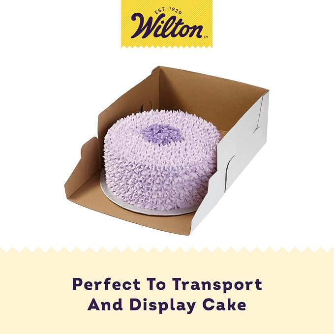 Wilton 12-Inch Cake Boxes with Windows for 10-Inch Cakes, White, Sturdy Cardboard, 6-Count