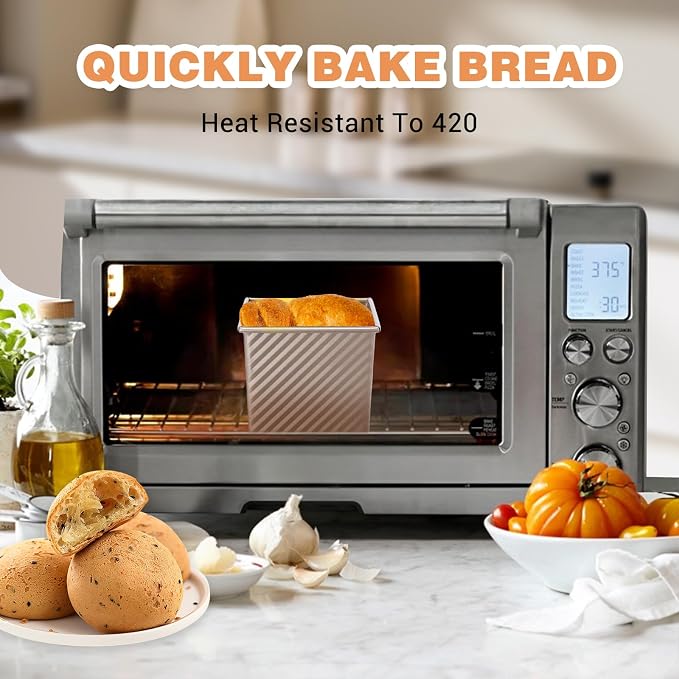 2 Pcs Square Nonstick Square Loaf Pan With Lid, 4.53 x 3.94 x 4.33 inch Mini Toast Box for Home Baking, Mini Cube Toast Box Ideal Baking Set Gift
