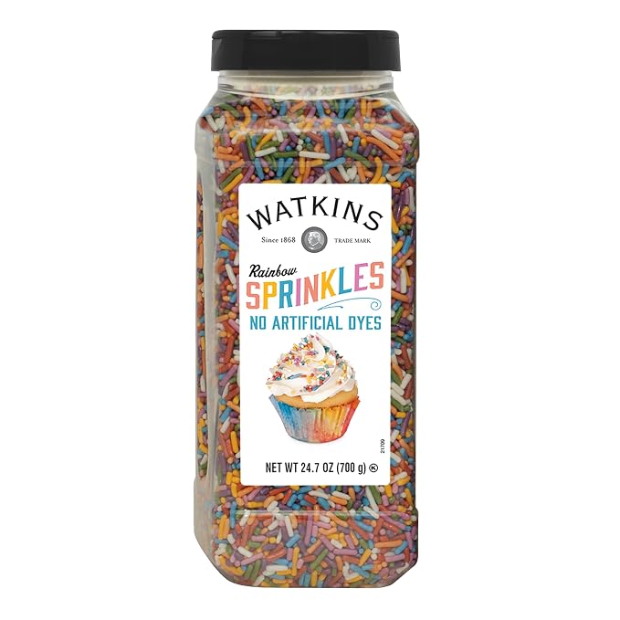 Watkins Rainbow Decorating Sprinkles, No Artificial Dyes, Perfect for Ice Cream and More, 24.7oz