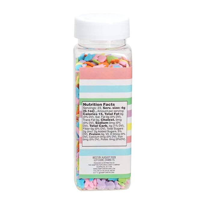 Bunny Sprinkle Confetti Mix Orange, Yellow, Blue, Green, Pink and Purple 3.28 oz, Easter Sprinkles For Cake Decorating, Baking, Ice Cream & More, Spring Sprinkles The Hampton Candy Company