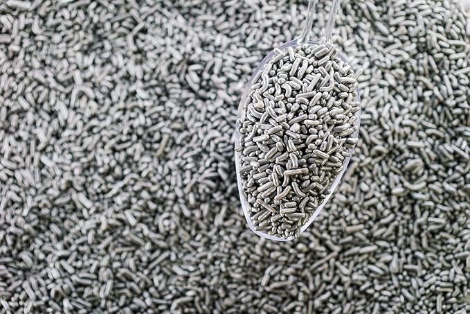 SHIMMER PEARLIZED SILVER SPRINKLES-Dairy Free,Gluten Free,Egg Free,Vegan,Soy Free,Nuts Free,Kosher,Large,Bulk Candy,Cupcake,Cookies And Cake Topper,Jimmies,Baking,Decorating