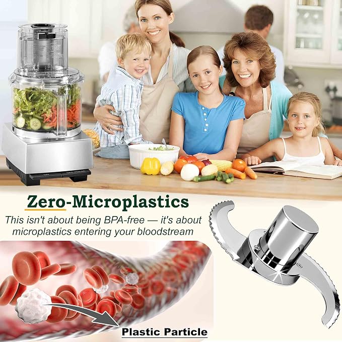 DLC-861TXB-CSR for Cuisinart Food Processor DFP-11, DLC-2011, DLC-8 Only | Stainless Steel Case for Less Microplastic - Resists Cracking, Chipping, Flaking - Modular - Easy to Clean - Serrated Edge