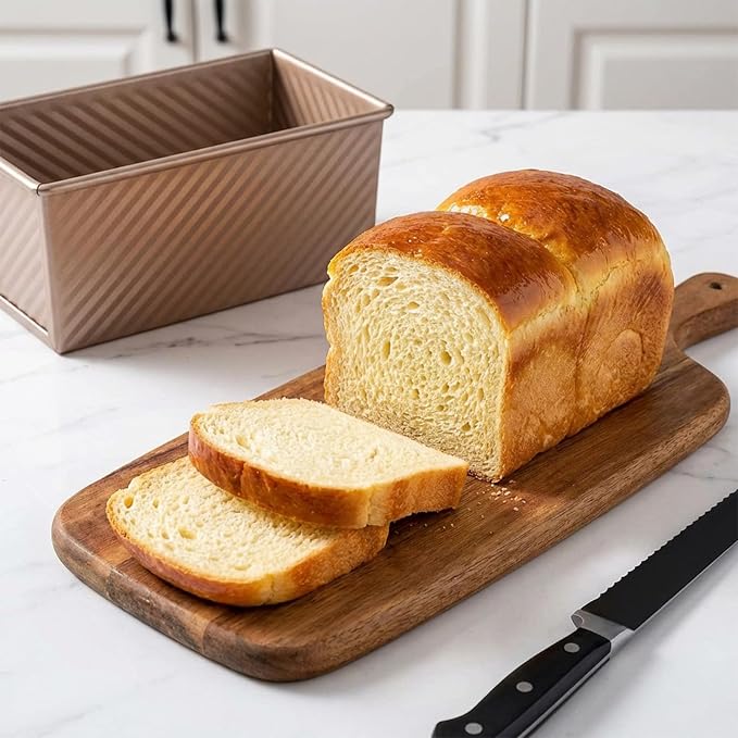 3 Pack pullman loaf pan with lid: pullman loaf pan Non-Stick Carbon Steel Bread Pans for Homemade Sandwich, Sourdough & Artisan Breads – Corrugated Toast Molds with Lids for Kitchen Home Baking