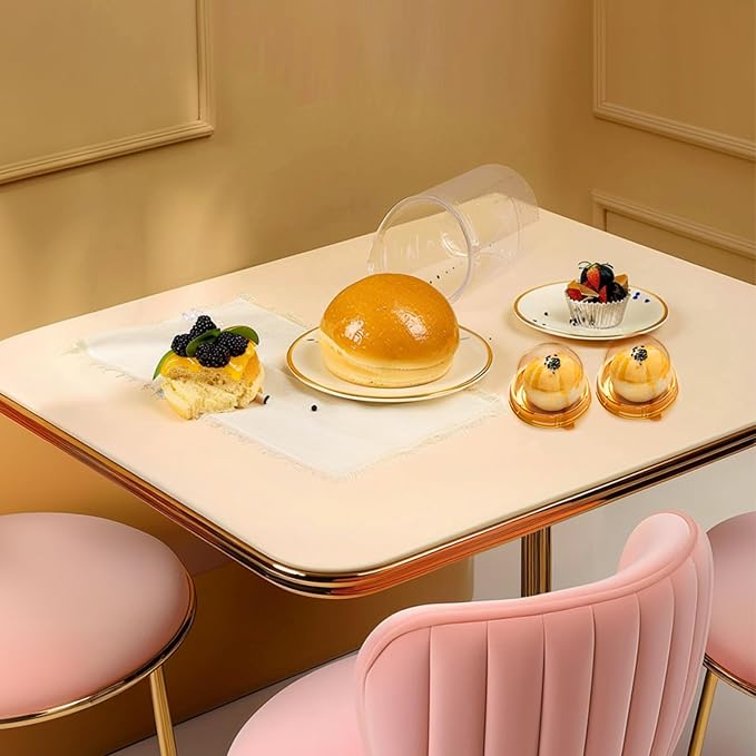 100 Pack Clear Plastic Mini Cake Box with Dome Lids,Plastic Mini Cupcake Container,Mooncake Boxes for Individual Chocolate Cookies,Cheesecake and Other Small Desserts