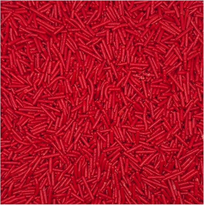 NCS Red Jimmies Edible Sprinkles – Cupcake, Cake & Cookie Decorations, 7 oz