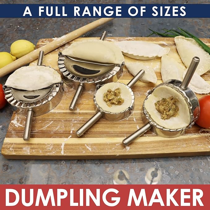 Best Utensils Stainless Steel Ravioli Mould Pierogi Dumpling Maker Wrapper Pastry Dough Cutter Kitchen Accessories (M: 4 inch)