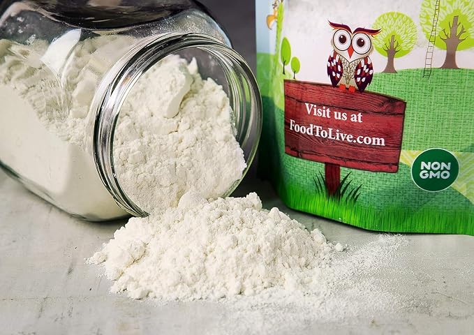 Food to Live Organic Cassava Flour, 8 Pounds — Non-GMO, Raw Yuca Root Powder, 100% Pure, Kosher, Vegan Superfood, Paleo, Bulk, Wheat Flour Substitute