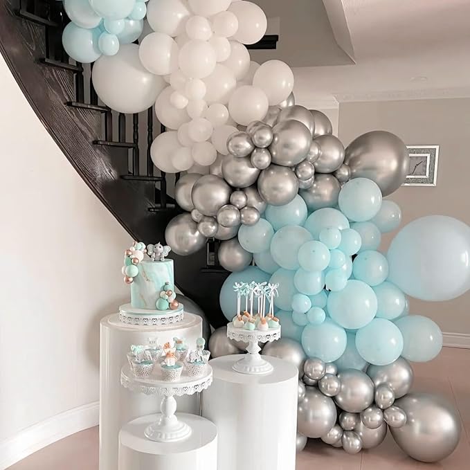 Voircoloria Pale Aqua Balloons, 66pack 12inch Aqua Blue Latex Party Balloons for Wedding, Birthday, Graduation, Bridal Shower, Baby Shower, Gender Reveal, Anniversary, Bachelorette Party Decorations