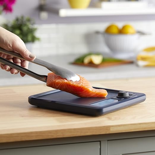 Taylor Digital Kitchen Scale with Antimicrobial Surface Plastic Body Weighs Up to 11 pounds Capacity with Hold and Tare Functions and Backlight, Navy