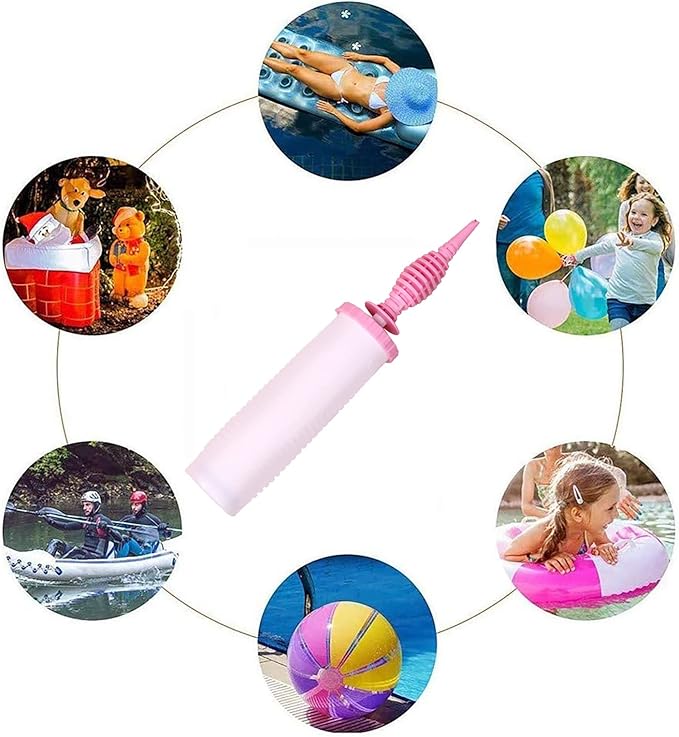 Balloon Pump Handheld Two-Way Dual Action - Hand Blower Air Pumper for Balloons - Ballon Inflator Pumping - Manual Baloon Inflators Machine (Pink 1 Piece)