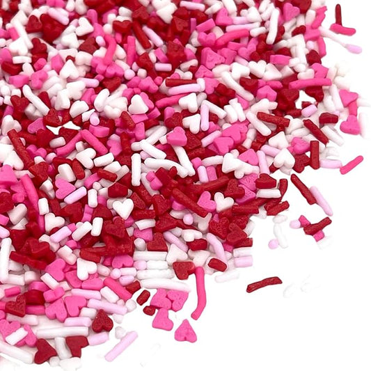 Manvscakes | Valentine sprinkles | Pink and red sprinkles | Jimmies | Cookie sprinkles | Edible sprinkles | Sprinkle mix (7.8 ounce)
