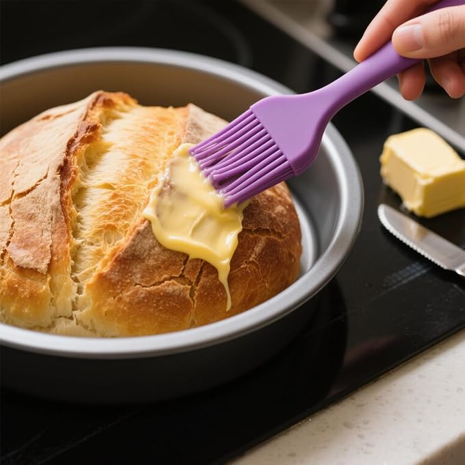 Purple Silicone Pastry Basting Brush - Food Grade BPA Free, Heat Resistant Up to 660°F/315°C, Dishwasher Safe Cooking Brush for Baking, BBQ, Grilling, Sauce,Butter,Cake & Bread
