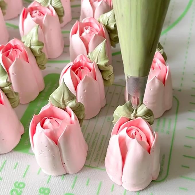 Leaf Piping Tip Set, 5-Piece Stainless Steel Icing Nozzles – Decorative Border Bowknot, Skirt Edge, Ruffle Icing Piping Tips for Cake Decorating and Pastry Decoration Baking Tools