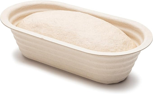 Brod & Taylor Banneton Batard 10” Proofing Basket for Sourdough & Artisan Bread Baking – Stackable, Made From Bamboo & Sugarcane Pulp (1-Pack)