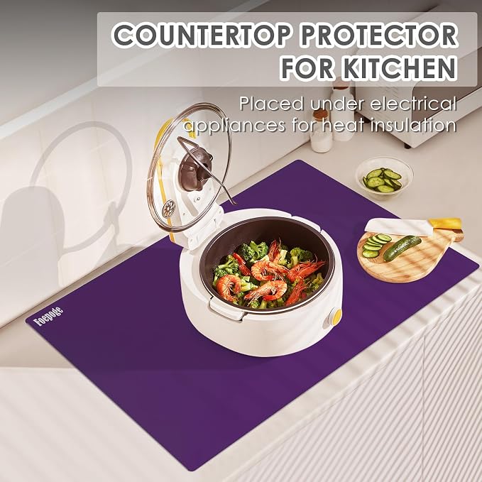 31.5" x 23.6" Extra Large Silicone Mat for Resin Casting, Epoxy and Crafts, Nonstick Silicone Sheet for Jewelry Casting Molds, Countertop Protector Mat Heat Resistant Placemats by Foepoge, Purple