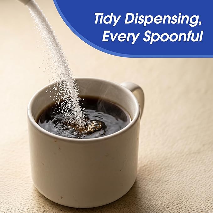 N'Joy Pure Sugar, Pack of 6 Canisters w/ EZ-Open Pour Spout (20 oz each) - Smooth Granulated Sugar for Coffee Bars, Cafes, Restaurants and Canister for Office - Shelf Stable & No Refrigeration Needed